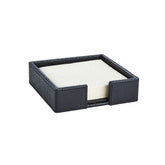 Shagreen Black Cocktail Napkin Holder W/ Napkin